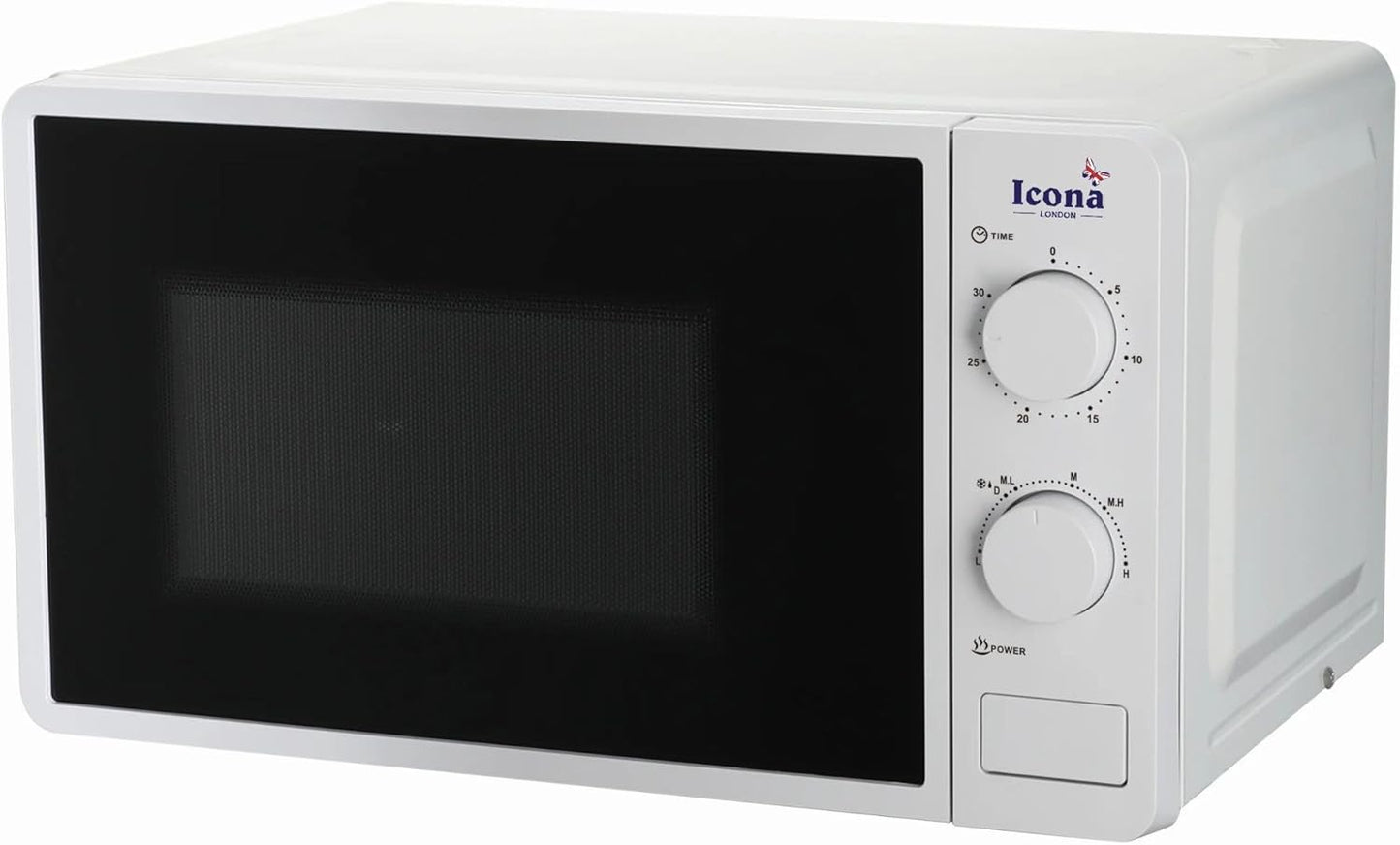 Icona 20L Electric Commercial Microwave Oven – 1150W Countertop Microwave with Grilling & Touch Control, Stainless Steel Housing, Push Button Door, Class A Energy Rating