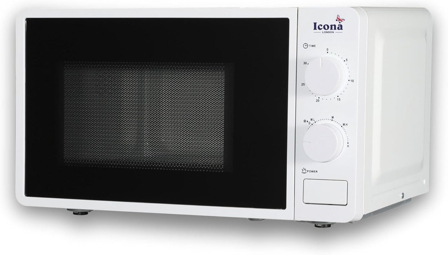 Icona 20L Electric Commercial Microwave Oven – 1150W Countertop Microwave with Grilling & Touch Control, Stainless Steel Housing, Push Button Door, Class A Energy Rating