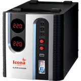 Icona 3000W Voltage Regulator with Transformer – Step Up/Down 110/120V to 220/240V, or 220/240V to 110/120V, Automatic Voltage Stabilizer, ICOPOWER Technology