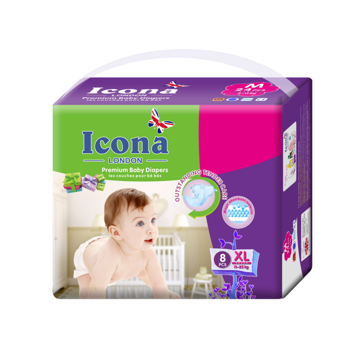 Premium Baby Diapers (XL-8)