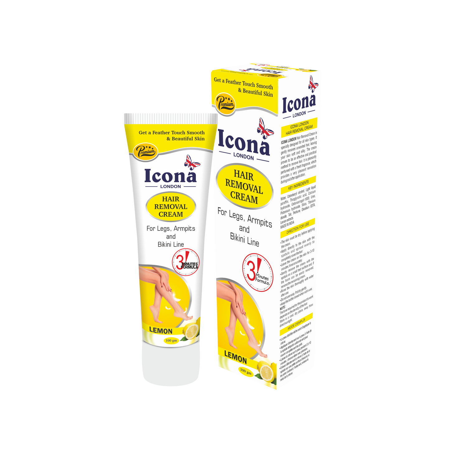Premium Hair Removal Cream (Lemon)