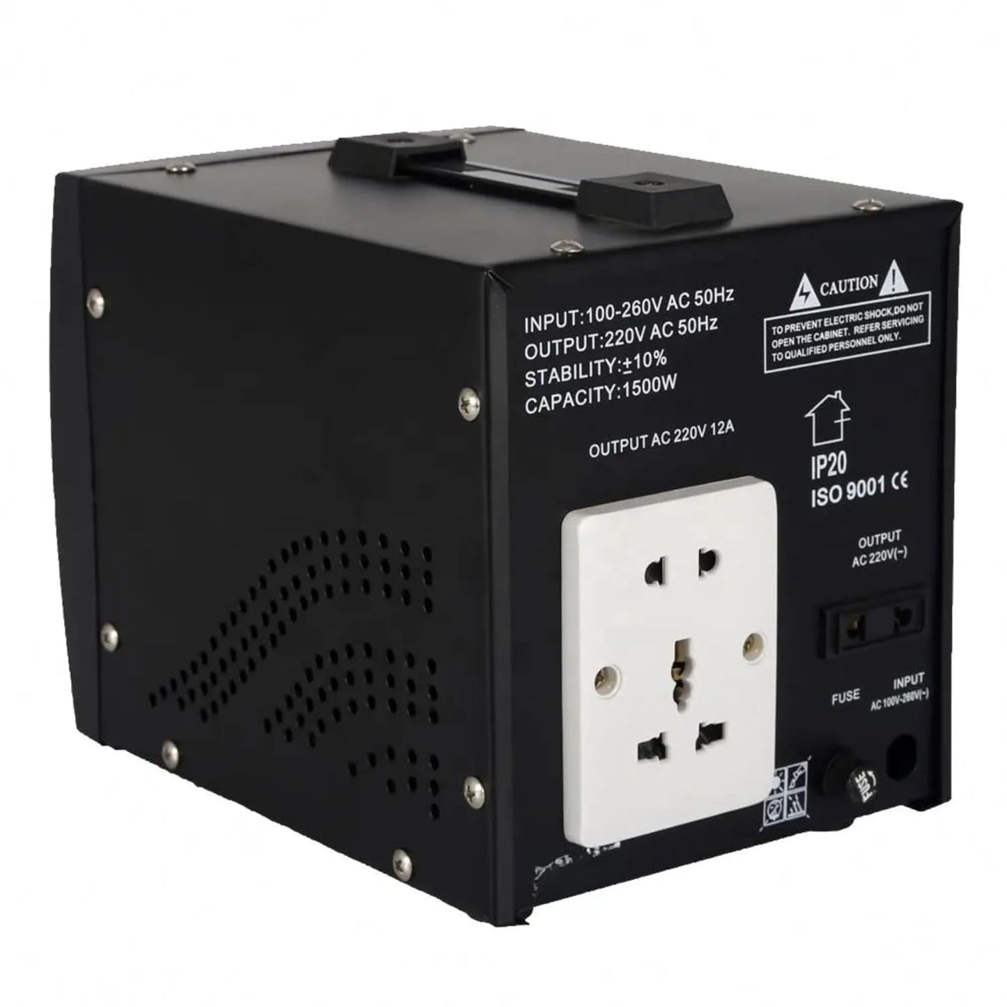 Icona 2000W Voltage Regulator with Transformer – Step Up/Down 110/120V to 220/240V, or 220/240V to 110/120V, Automatic Voltage Stabilizer, ICOPOWER Technology