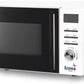 Icona 20L 800W White Digital Solo Microwave, 5 Power Levels, Automatic Defrost, 8 Auto Cook Menus, Clock & Timer, Easy Clean Design (Model ILDMO-2040XW)