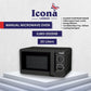 Icona 20L Electric Commercial Microwave Oven – 700W Countertop Microwave with Grilling, Child Lock & Touch Control, Stainless Steel Housing, Class A Energy Rating