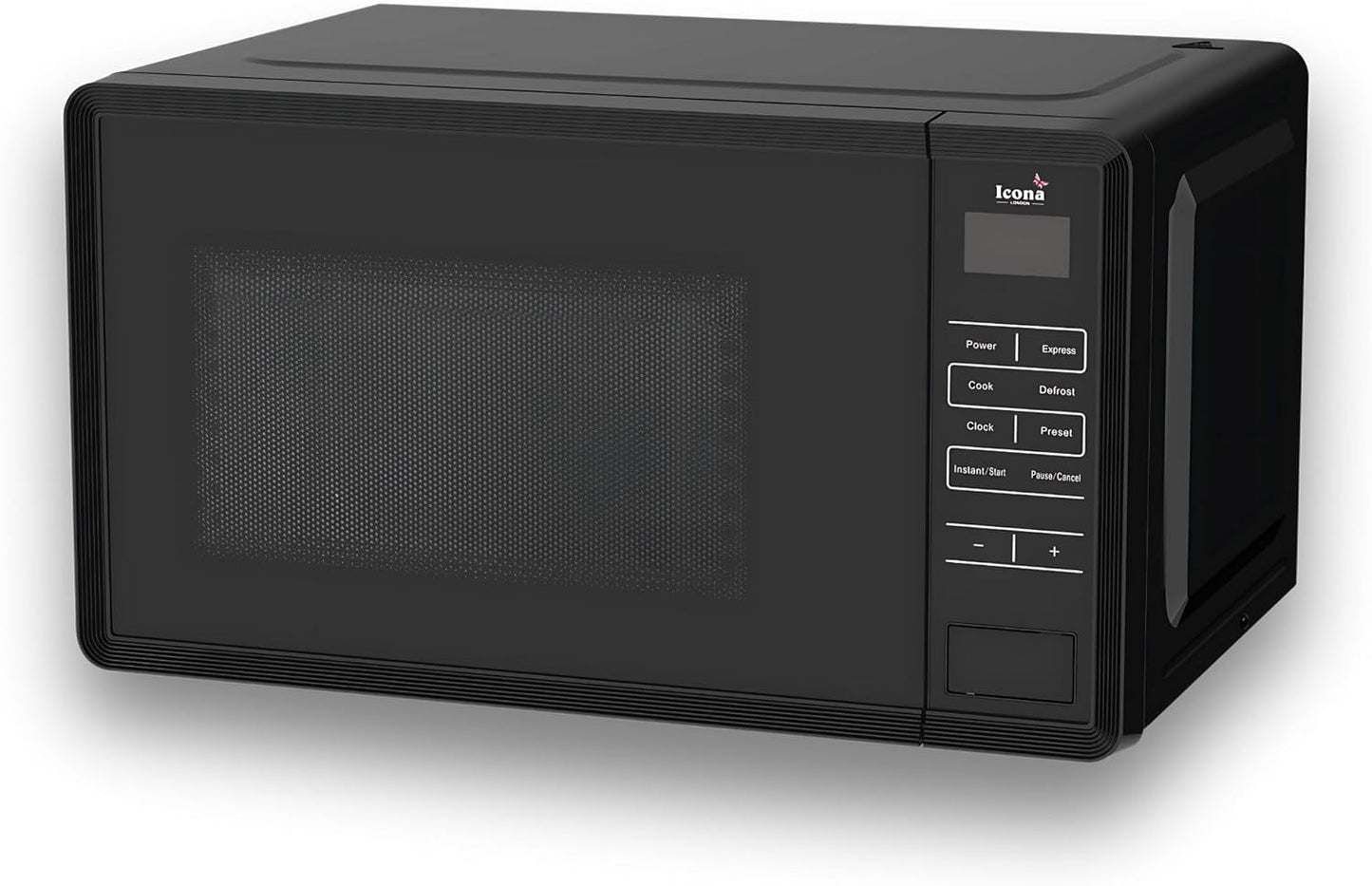 Icona 20L Digital Touch Control Microwave Oven – 700W Electric Countertop Microwave with Timer, Stainless Steel Housing, Pull Handle Door, for Home & Commercial Use