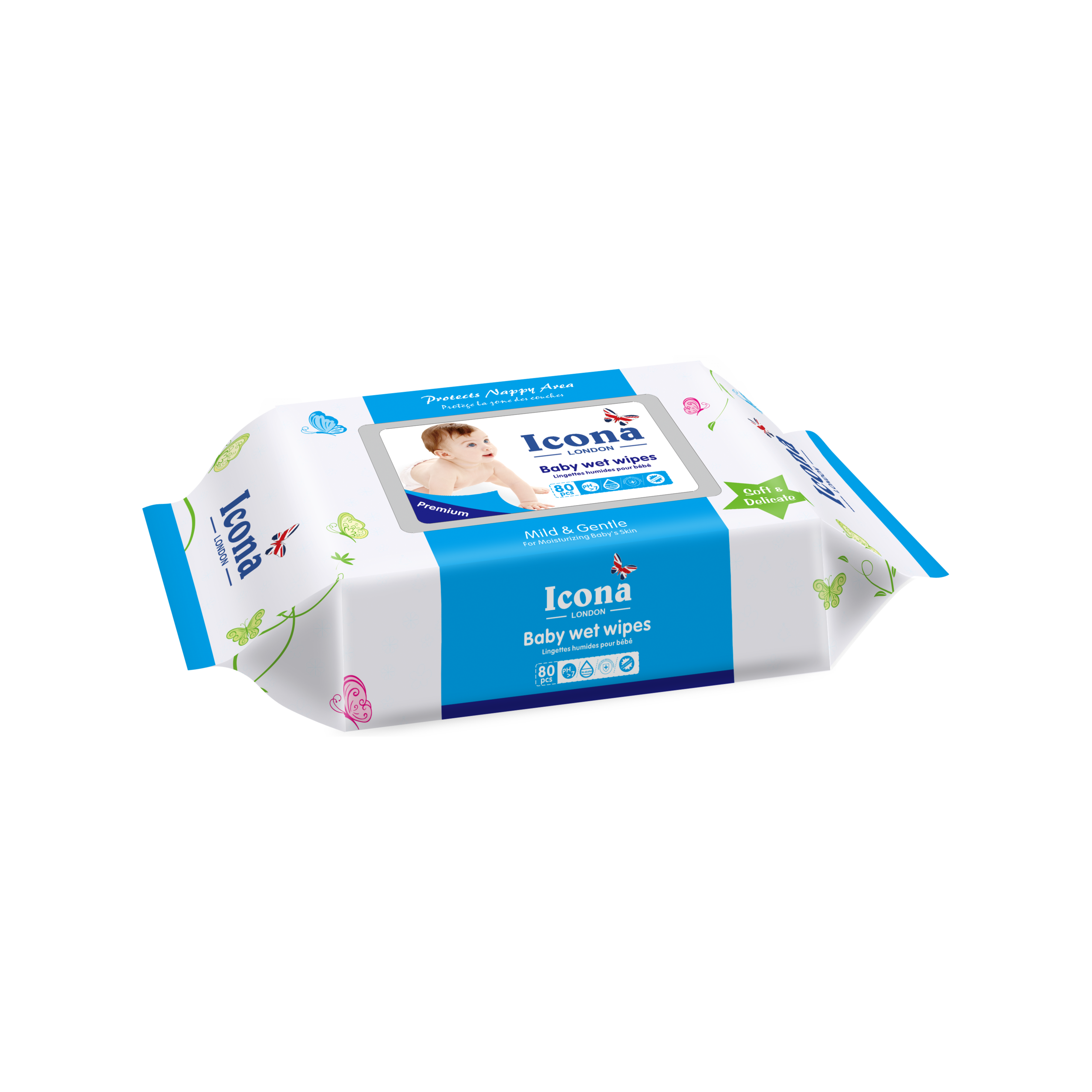 Premium Baby Wet Wipes (Blue)