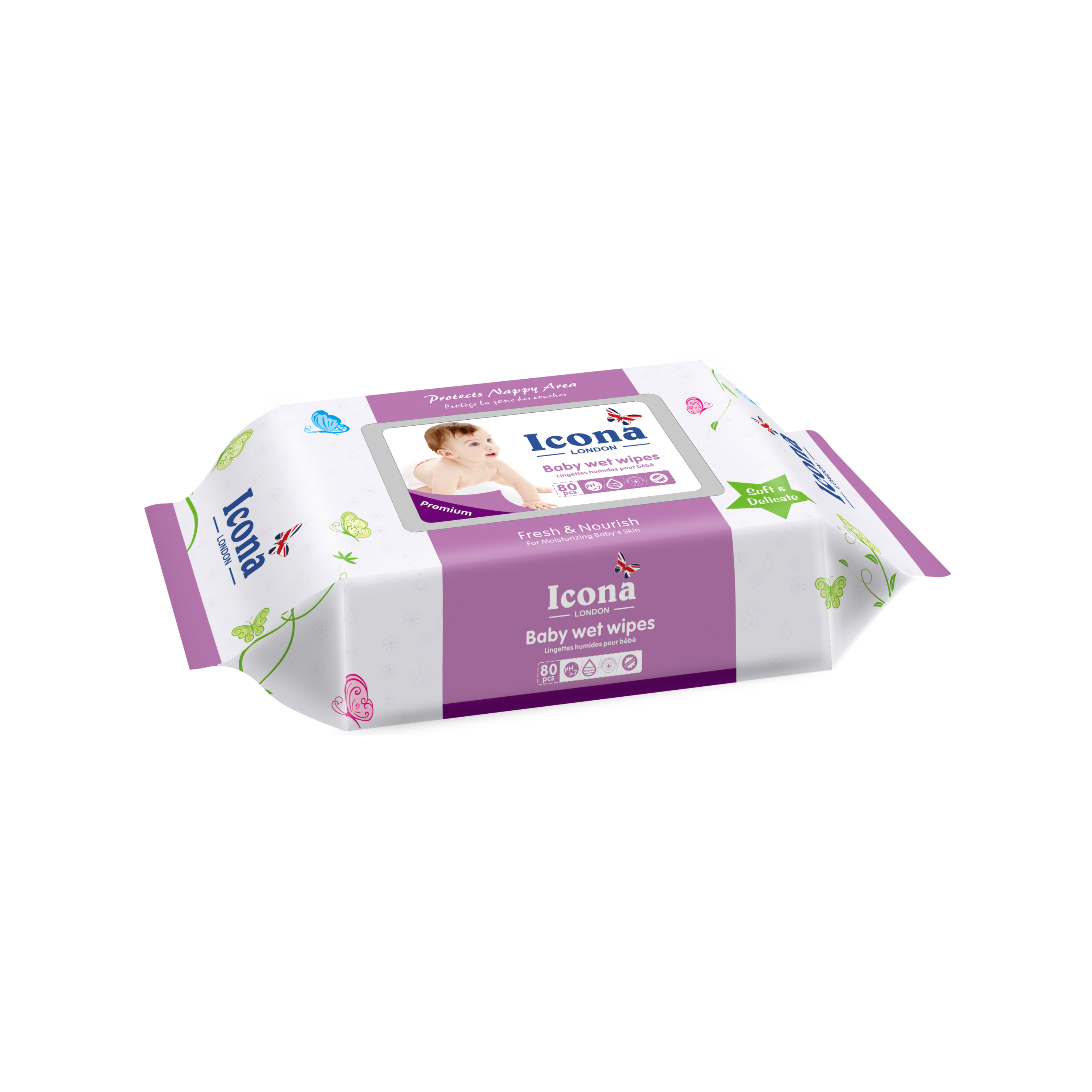 Premium Baby Wet Wipes (Light Purple)