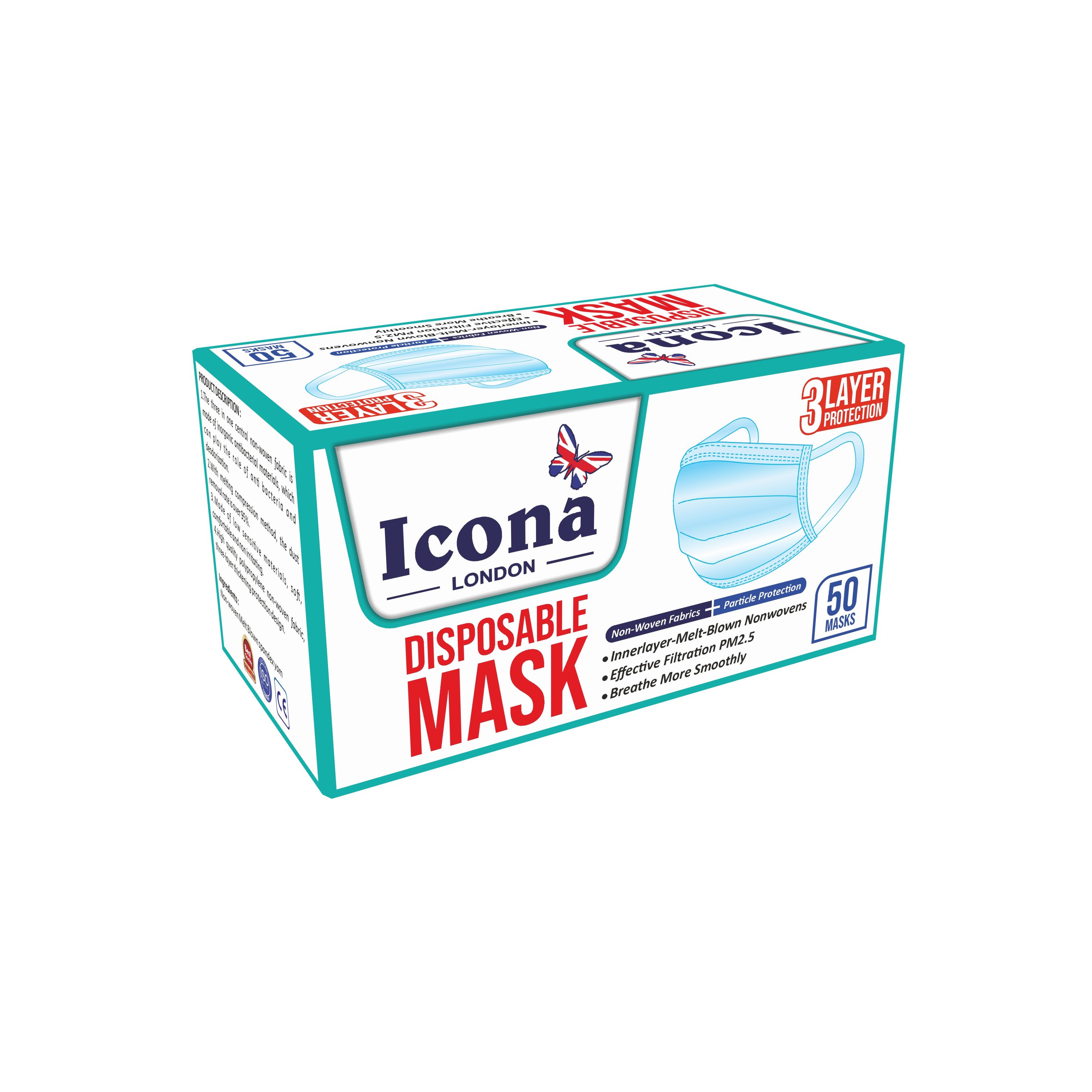 Icona London Disposable Mask (Green)