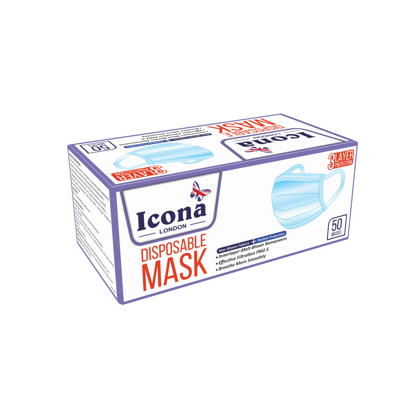 Icona London Disposable Mask (Purple)