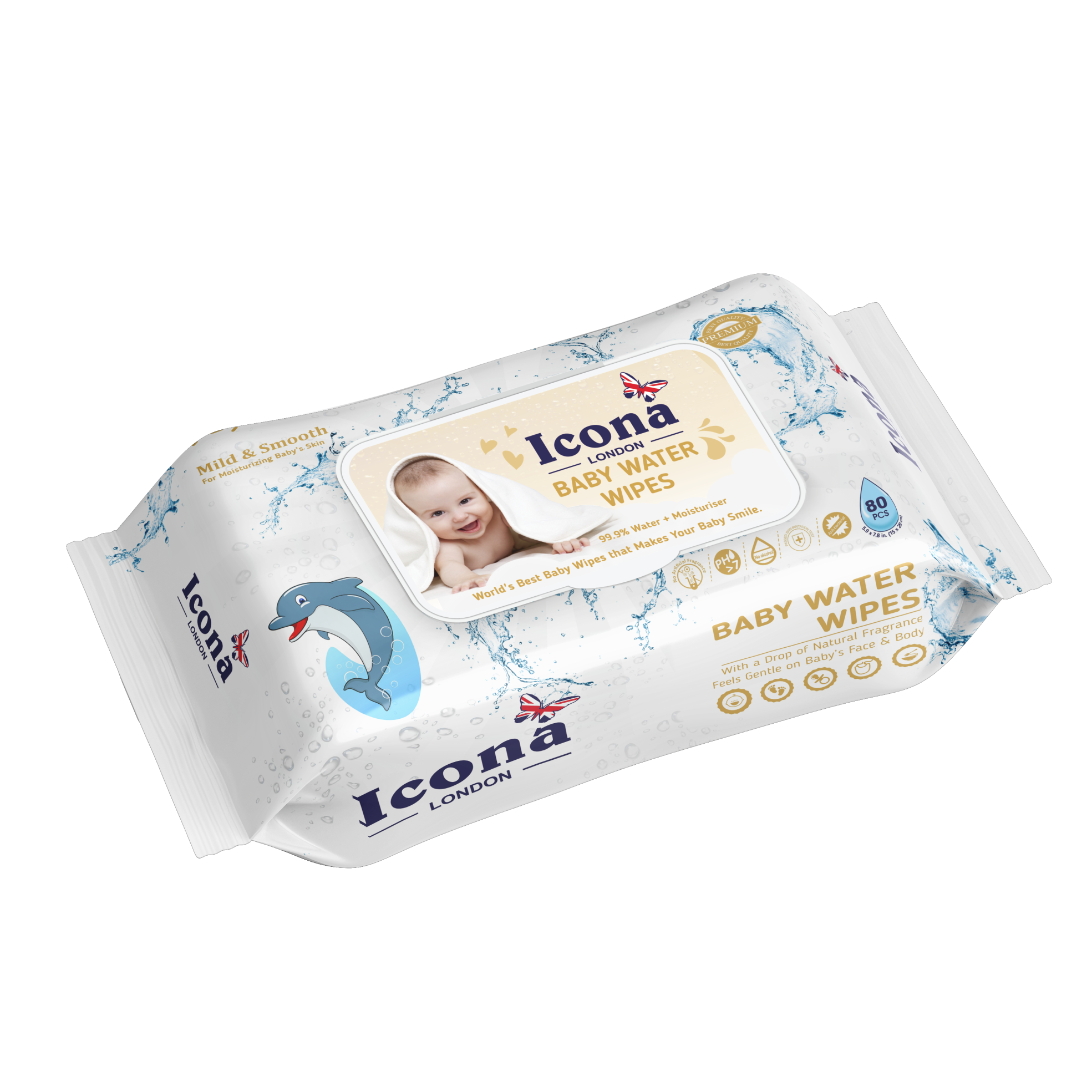 Premium Baby Water Wipes (Golden)