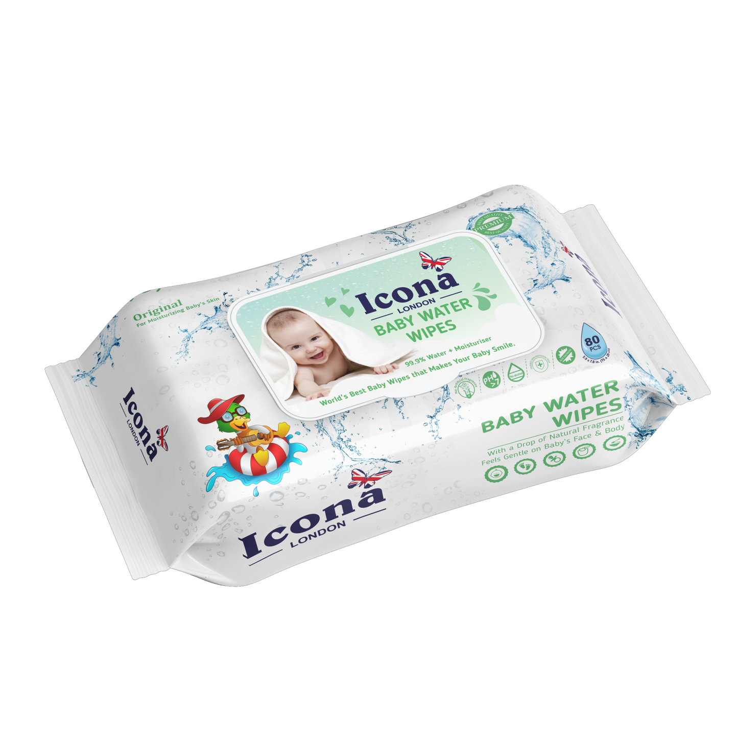 Premium Baby Water Wipes (Green)