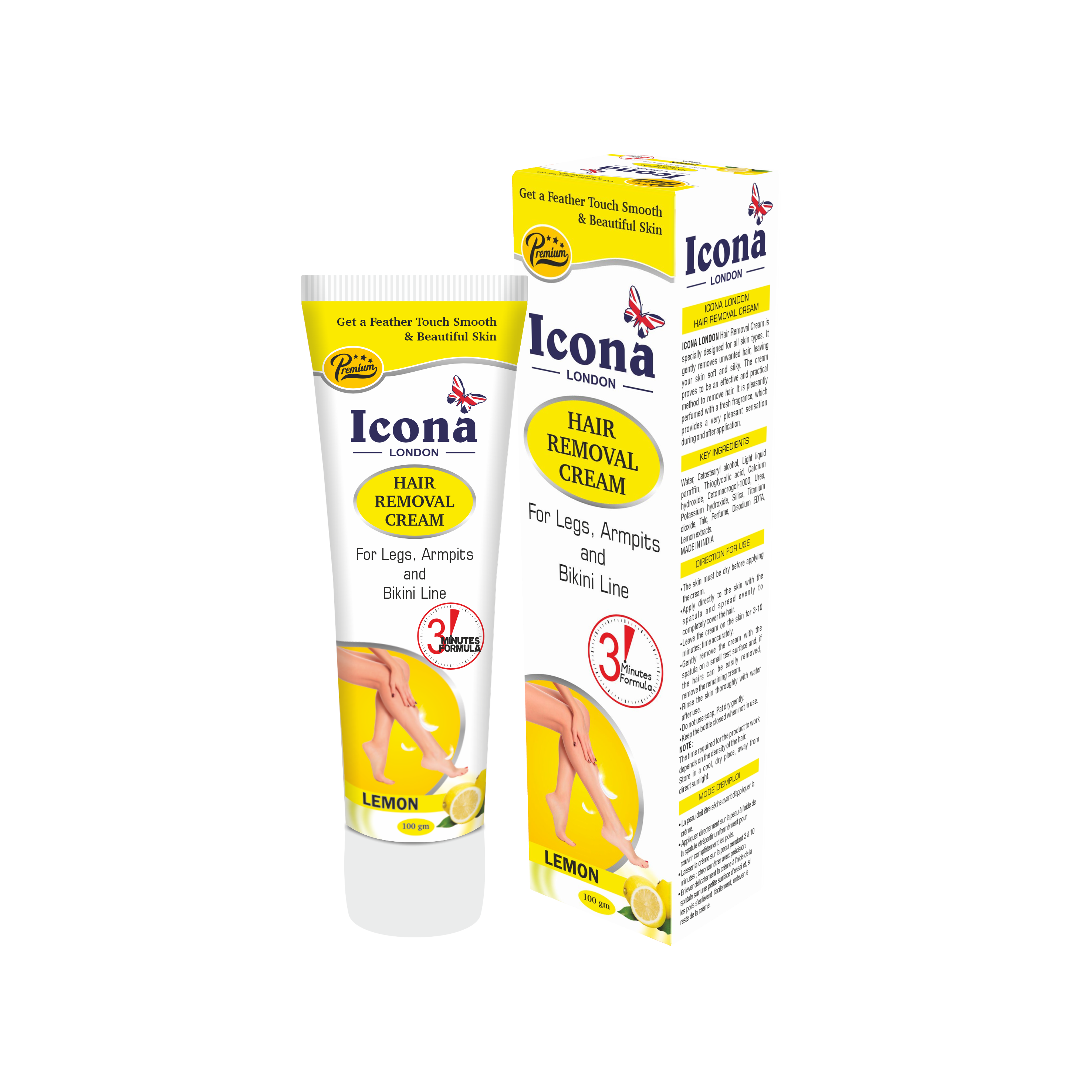 Premium Hair Removal Cream (Lemon)