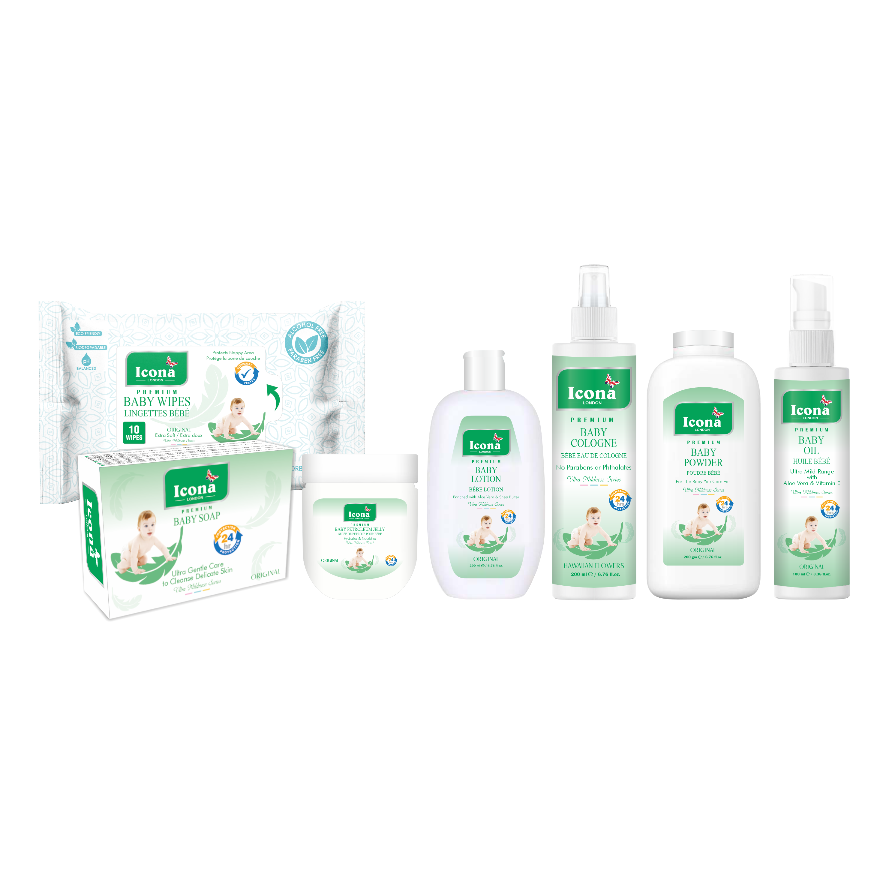 Premium Baby Care Kit Light Green Icona London