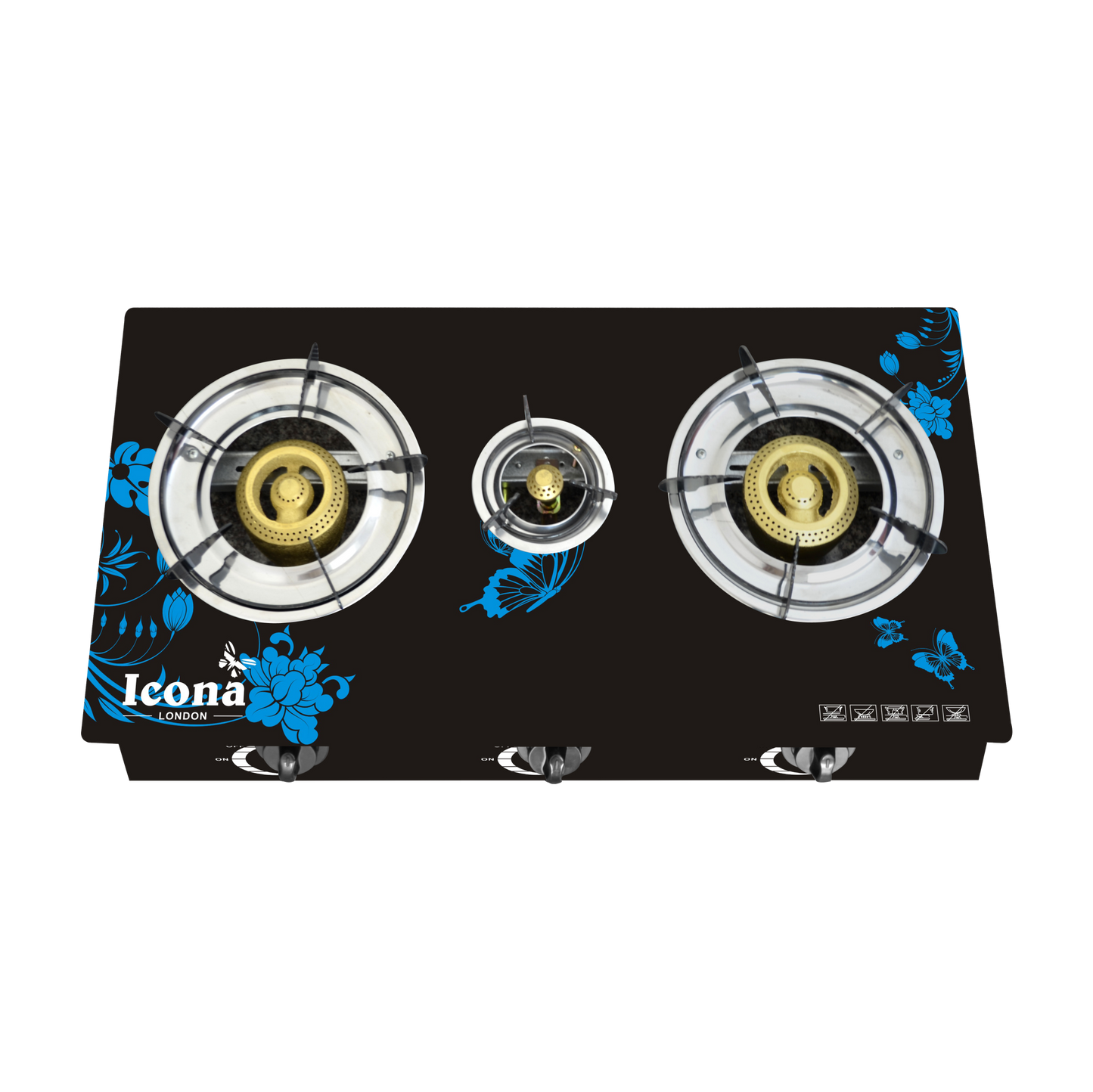 Auto Glass Gas Stove Three Burner