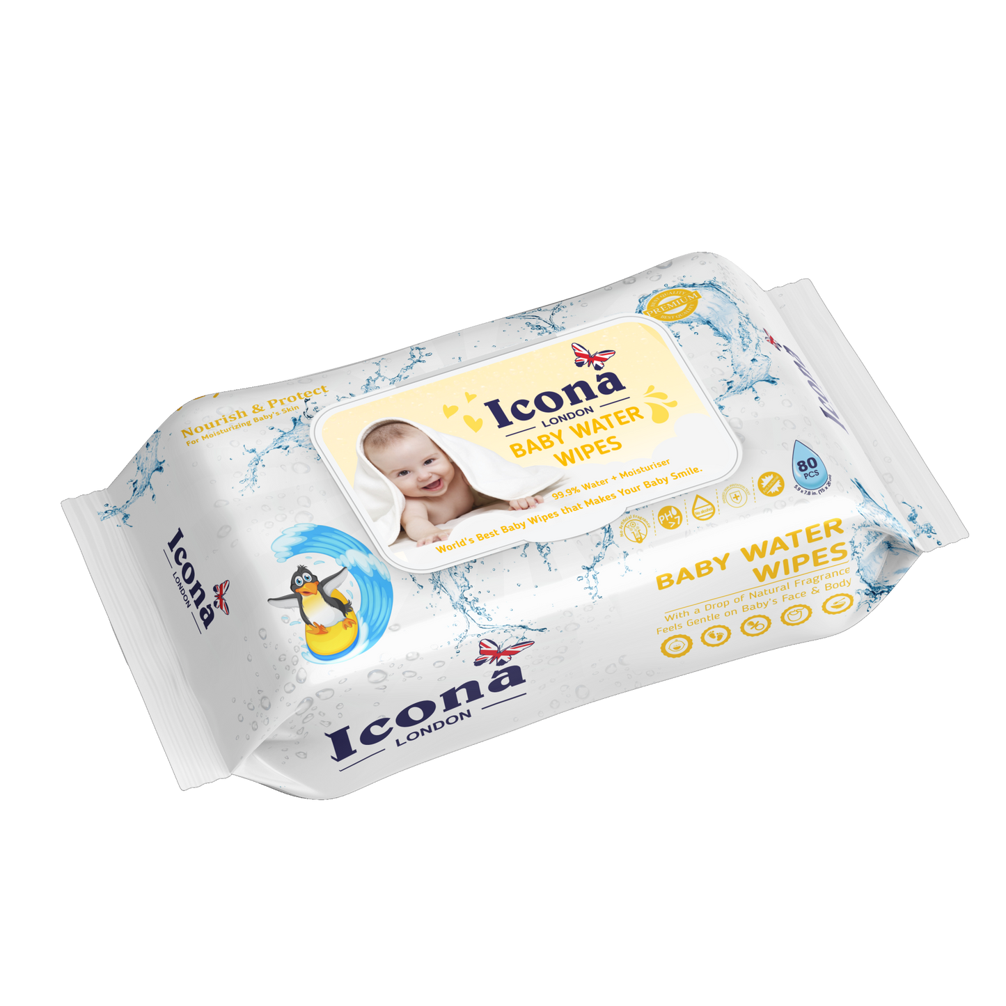 Premium Baby Water Wipes (Yellow)
